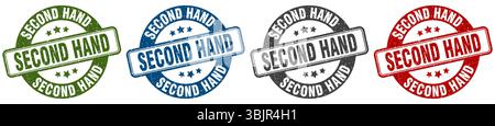 second hand stamp. second hand  stamp set on white background Stock Vector