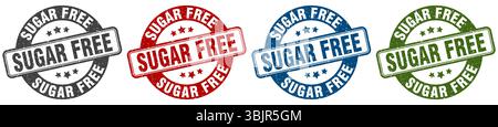 sugar free stamp. sugar free  stamp set on white background Stock Vector