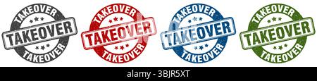 takeover stamp. takeover  stamp set on white background Stock Vector