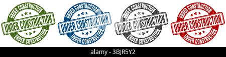 under construction stamp. under construction  stamp set on white background Stock Vector