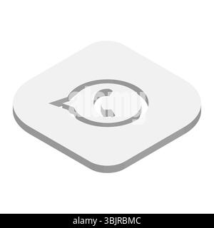 WattsApp instant messaging app icon. 3D isometric vector illustration. Stock Vector