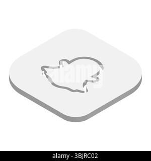 Snapchat instant messaging app icon. 3D isometric vector illustration. Stock Vector