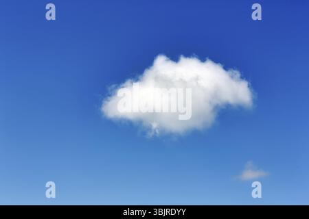 Single cumulus cloud, cumulus in the blue sky, Helgoland, Schleswig-Holstein, Germany, Europe Stock Photo