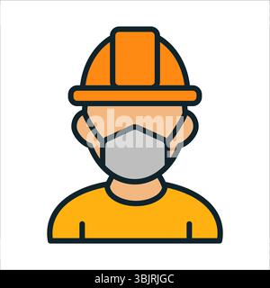 Construction worker in safety gear during work Stock Vector