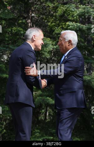 Prime Minister Mark Carney greets people during the Vancouver Pride