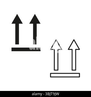 Double arrow icon. Vertical black symbol. Simple up direction. Vector motion sign. Stock Vector