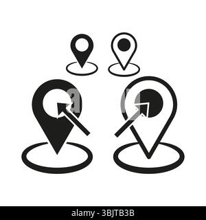 Map pointer icon. Location pin symbol. Navigation vector figure. Black user shape. Stock Vector