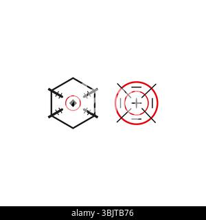 Graphic design of target, aim, point of view for digital screen ...