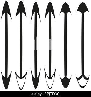 Dual vertical arrows. Opposite direction icon. Up down pointers. Vector arrow pair. Stock Vector