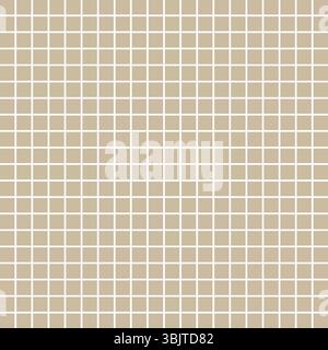Beige grid background. Square line pattern. Vector seamless texture. Simple checked surface. Stock Vector