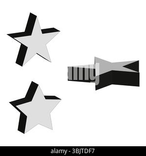 Star shapes icon. Abstract star collection. Vector cosmic elements. Solid black figures. Stock Vector