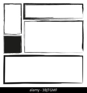 Empty frame layout. Rectangle border shape. Modern box composition. Vector line icon. Stock Vector