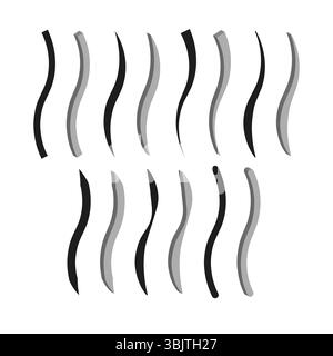 Wavy line icons. Curved flow symbol. Dynamic stream Vector. Abstract motion sign. Stock Vector