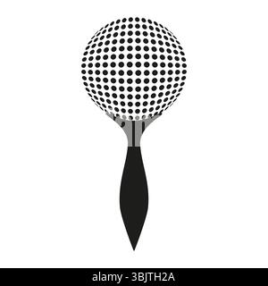 Halftone circle shape. Paddle handle icon. Gradient dot sphere. Vector minimal symbol. Stock Vector