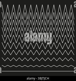Zigzag line pattern. Abstract white shape. Vector jagged design. Sharp angular background. Stock Vector