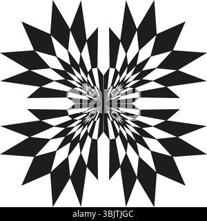 Starburst icon design. Sharp pointed shape. Vector abstract symmetry. Black explosion figure. Stock Vector