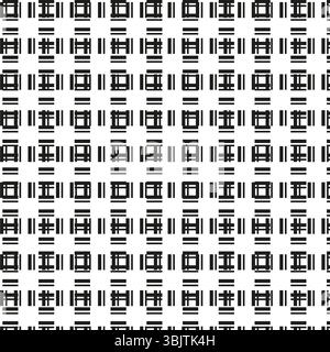 Checkered abstract pattern. Monochrome square shape. Grid illusion background. Vector decorative layout. Stock Vector