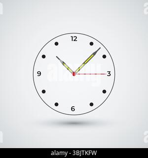 Wall Clock Simple Minimal Vector Logo Design Stock Vector