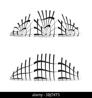Abstract skyscraper lines. City skyline outline. Urban architecture concept. Vector modern landscape. Stock Vector