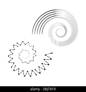 Gearlike shape symbol. Vector sharp edges. Circular mechanical figure. Abstract motion form. Stock Vector