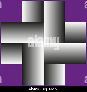 Silver weave tiles. Metallic abstract blocks. Interlaced square structure. Vector glossy pattern. Stock Vector