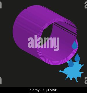 Abstract ring object. Purple circle shape. Blue star figure. Vector icon design. Stock Vector