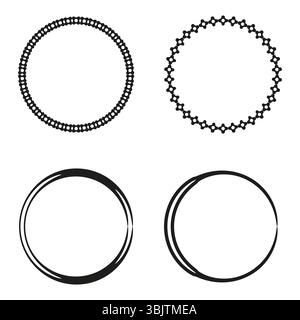 Circle frame icon. Thin line border. Round shape vector. Simple outline symbol. Stock Vector