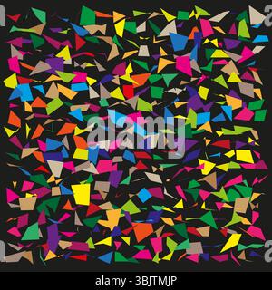 Color shard chaos. Triangular sharp mosaic. Vector broken surface. Random pattern field. Stock Vector