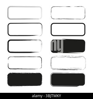 Rectangle bar icon. Vector filled outline. Shape set figure. Minimal design layout. Stock Vector