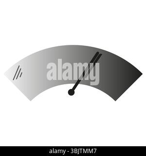 Speedometer scale icon. Motion gauge figure. Black meter shape. Vector symbol. Stock Vector