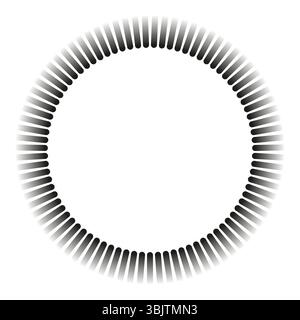Fading circle lines. Abstract radial pattern. Gradient ring shape. Vector modern design. Stock Vector