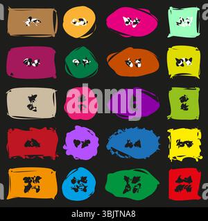 Colorful button shapes. Hand drawn icons. Sewing accessory symbols. Vector fashion elements. Stock Vector