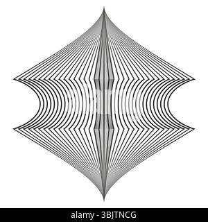 Diamond shaped form. Geometric vector illustration. Angular abstract design. Sharp pointed figure. Stock Vector
