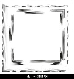 Blurred square border. Fading white frame. Vector outline shape. Abstract edge symbol. Stock Vector