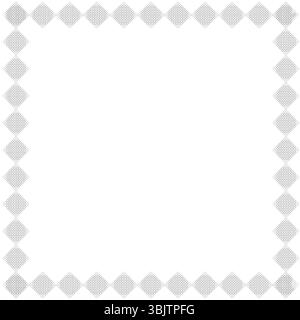 Geometric square frame. Triangle border motif. Minimal pattern vector. Clean white background. Stock Vector