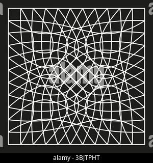 Geometric web icon. Angular net shape. Star symmetry figure. Abstract vector symbol. Stock Vector