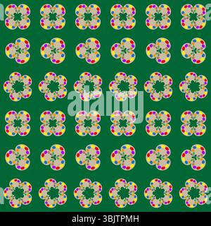 Floral pattern design. Seamless flower background. Decorative botanical vector. Repeating ornament. Stock Vector