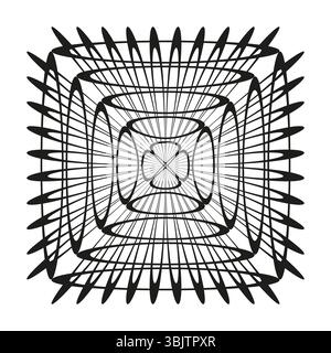 Isometric grid pattern. Geometric square shapes. Abstract lattice lines. Three dimensional Vector. Stock Vector