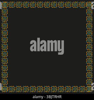 Decorative border frame. Ornamental vector pattern. Classical design element. Elegant outline structure. Stock Vector