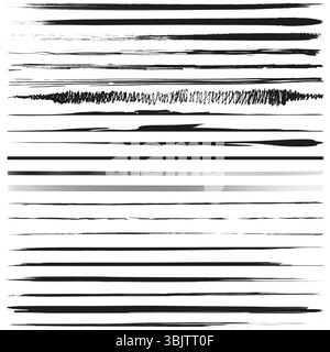 Distressed stripe texture. Horizontal grunge lines. Monochrome noise Vector. Dynamic motion backdrop. Stock Vector