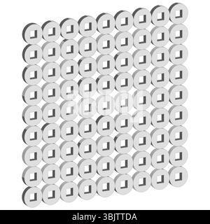 Bubble grid pattern. Spherical repeat design. White 3D layout. Abstract texture. Stock Vector