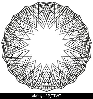 Intricate star pattern. Radial symmetric ornament. Complex geometric shape. Vector abstract design. Stock Vector