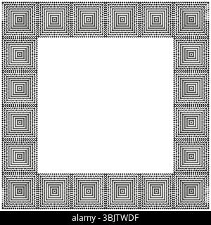 Decorative frame vector. Geometric border shape. Patterned square edge. Ornamental layout style. Stock Vector