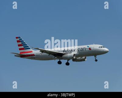 American Airlines Airbus A320 at the Montréal-Pierre Elliott Trudeau International Airport, Dorval, Quebec,Canada Stock Photo