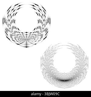 Circular ornament design. Spiral ring vector. Line art pattern. Decorative shape symbol. Stock Vector