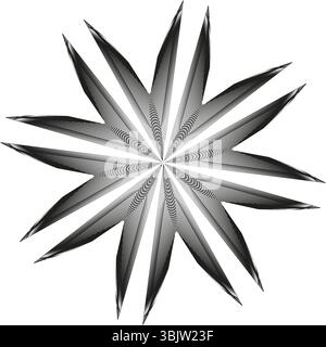 Spiky star icon. Radiant geometric shape. Sharp line burst. Vector abstract symbol. Stock Vector