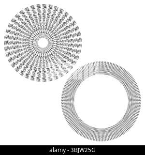 Circular line pattern. Radial spiral element. Concentric wave design. Vector abstract form.мммм Stock Vector
