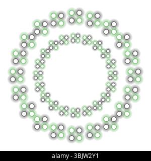 Circle ring ornament. Dotted rounded pattern. Light pastel vector. Repeating symmetrical shape. Stock Vector