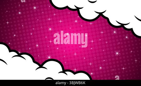 Flat comic style background copy space. Stock Vector
