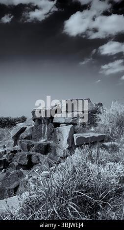 Artificial waterfall in small park in Blackpool,UK Stock Photo
